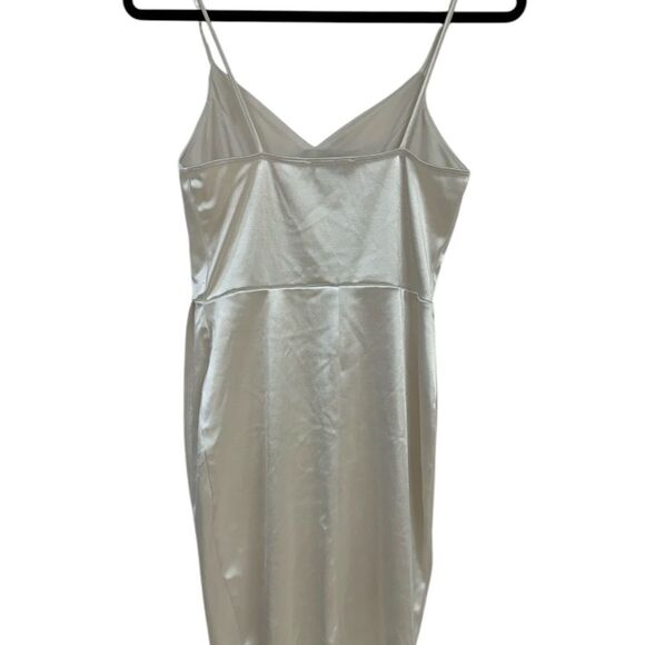 Lulus Forever Your Girl White Satin Bodycon Dress. Size Small - Picture 3 of 10